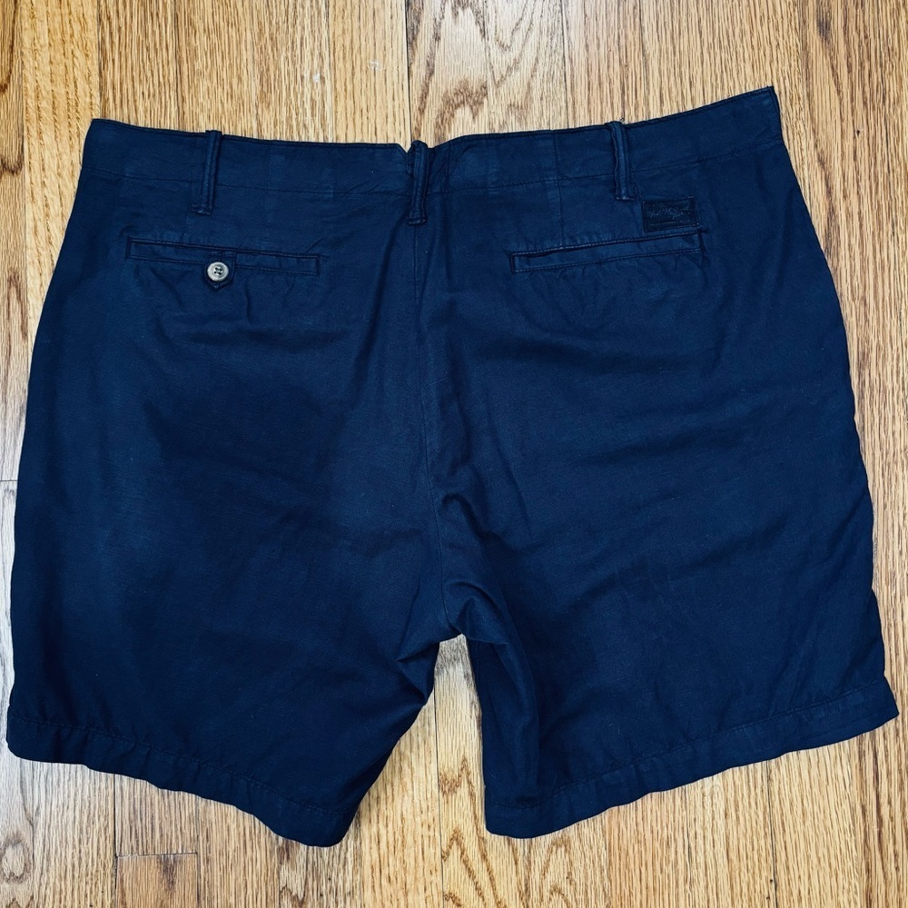 Polo Ralph Lauren Men’s 38 Mid Rise Straight Fit Navy Blue Linen Cotton Shorts - Picture 14 of 16